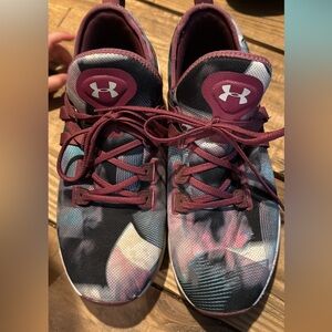 Under Armour Burgundy and Multicolor Sneakers